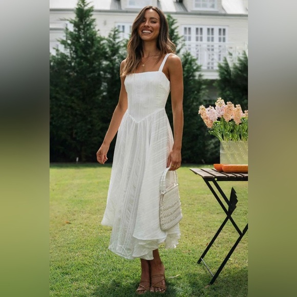 Square Neck Wide Strap Cami Dress - Picture 1 of 6